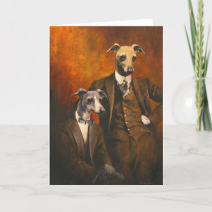 Vintage Italienskt Greyhound-Hälsning-kort Tack Kort