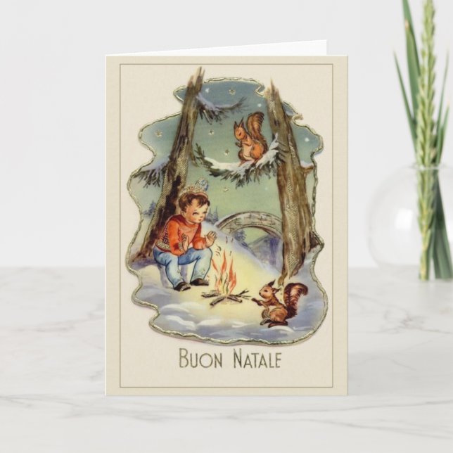 Vintage - Italienskt julkort Helgkort (Framsida)