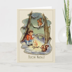 Vintage Italienskt julkort Helgkort