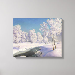 Vintage Ivan Choultse Winter Morgon i motor Canvastryck