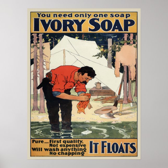 Vintage Ivory Soap Advertisation Poster (Framsidan)