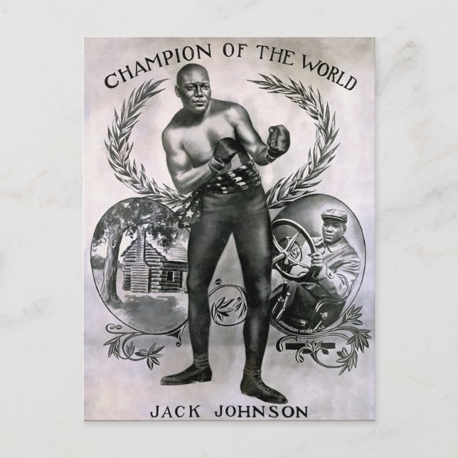 Vintage Jack Johnson Vykort (Framsida)