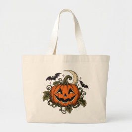 Vintage Jack-o-Lantern Halloween-handväskor Jumbo Tygkasse