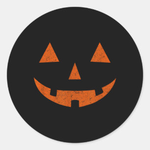 Vintage Jack o Lantern JackoLantern Pumpa Ansikte Runt Klistermärke