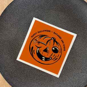 Vintage Jack-o-Lantern Pumpa Anpassad Halloween Pappersservett