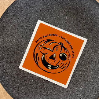 Vintage Jack-o-Lantern Pumpa Anpassad Halloween Pappersservett