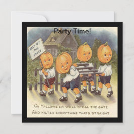 Vintage Jack o'Lantern Boys Steeling Grind Inbjudningar
