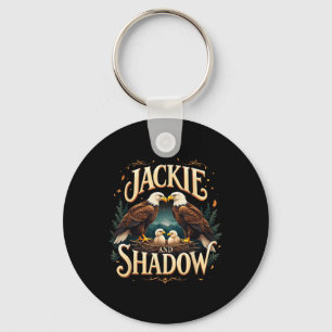 Vintage Jackie och Shadow Örn Family Graphi Nyckelring