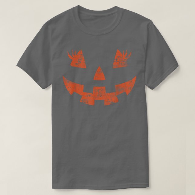 Vintage JackOLantern Ansikte Pumpkin Eyelash Hallo T Shirt (Design framsida)