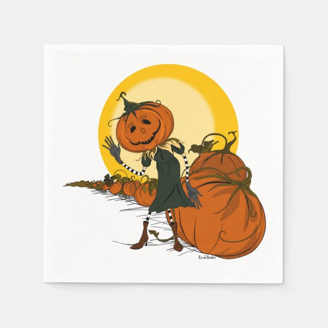 Vintage Jackolantern Halloween Napkins Pappersservett (Framsidan)