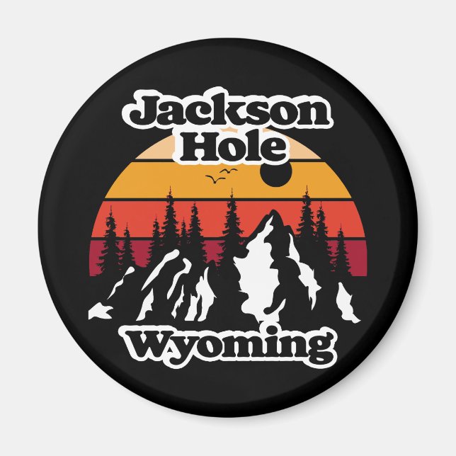 Vintage Jackson Hål Wyoming Magnet (Framsidan)