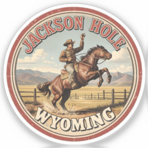 Vintage Jackson Hole Bucking Bronco wyoming gossar Klistermärken