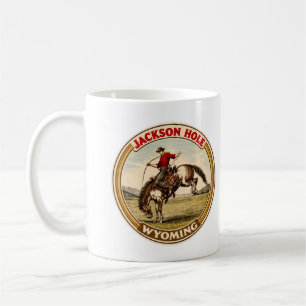 Vintage Jackson Hole Bucking Bronco wyoming killar Kaffemugg