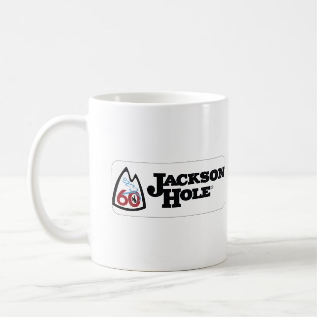 Vintage Jackson Hole skidort Wyoming presentidéer Kaffemugg (Vänster)