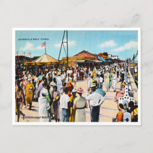 Vintage Jacksonville Beach, Florida Travel Vykort