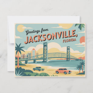 Vintage Jacksonville Postcard Hälsning från Vykort