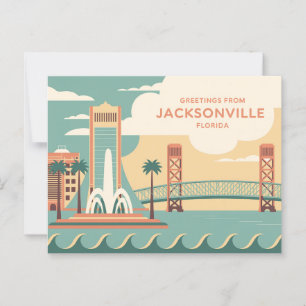 Vintage Jacksonville Postcard Hälsning från Vykort