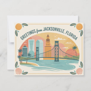 Vintage Jacksonville Postcard Hälsning från Vykort