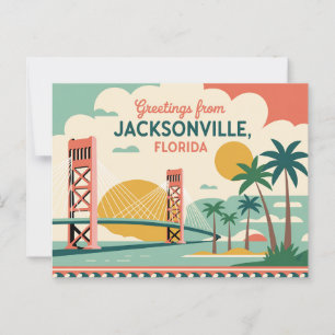 Vintage Jacksonville vykort Hälsningar från