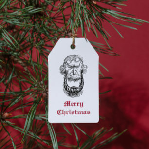 Vintage Jacob Marley Dickens A jul Sång Presentetikett