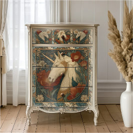 Vintage Jade Blommig Enhörning i William Morris St