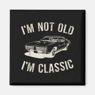 Vintage Jag är inte gammal jag är Clic Rolig bil g Magnet