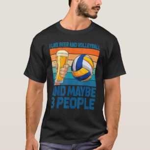 Vintage jag gillar öl och volleyball och kanske 3 t shirt