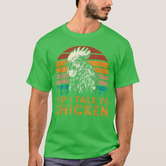 Vintage jag pratar med Chickens Funny Chicken Papp T Shirt