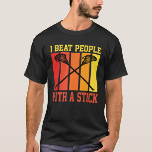 Vintage jag slår folk med en penna-lacrosse t shirt