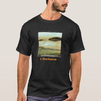 Vintage - "jag tror" UFO-T-tröja - svart Tröja