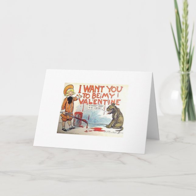 Vintage, jag vill ha dig, Valentine. Helgkort (Framsida)