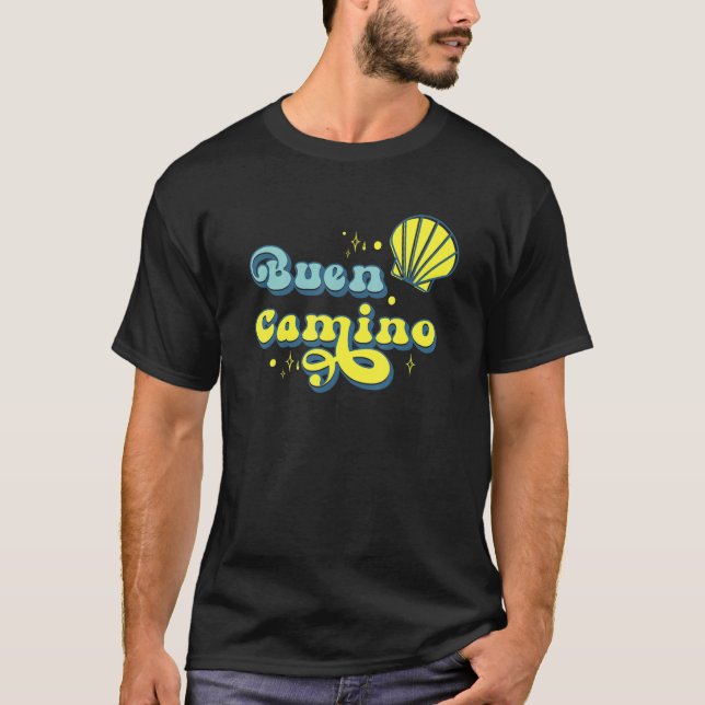 Vintage Jakobsweg Buen Camino Pilgrim Salute T Shirt (Framsida)