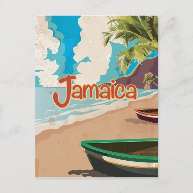 Vintage Jamacia Travel Poster Vykort (Framsida)