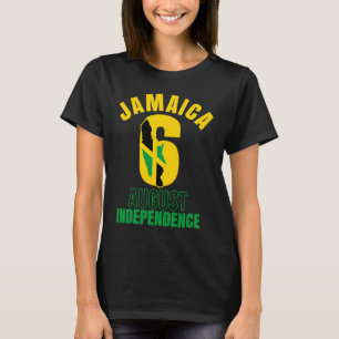 Vintage Jamaica Flagga 6 augusti Independence day  T Shirt