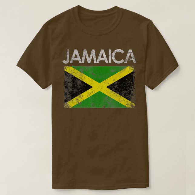 Vintage Jamaica Jamaican Flagga Pride Gift T Shirt (Design framsida)