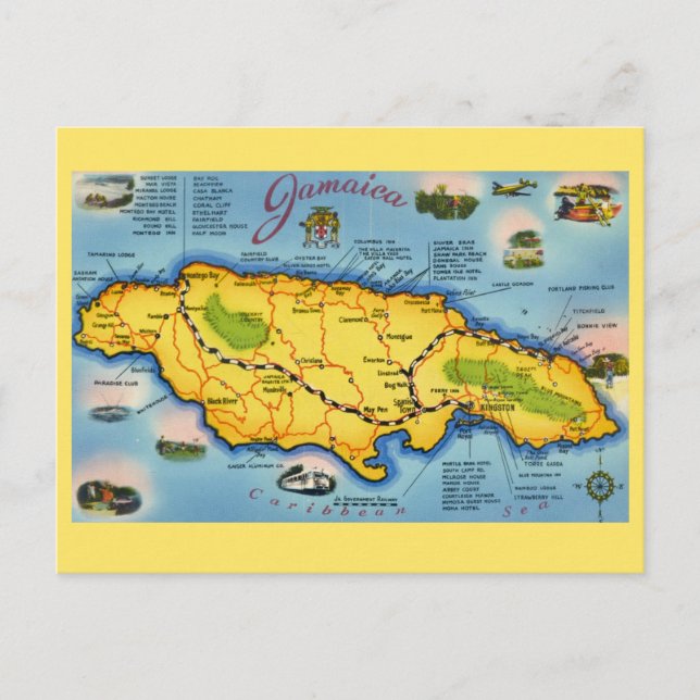 Vintage Jamaica Kartpostkort Vykort (Framsida)