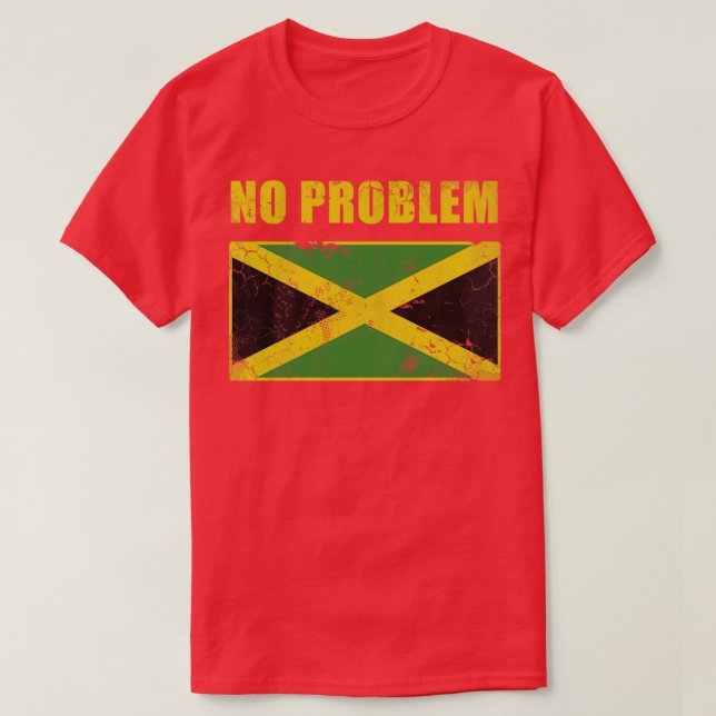 Vintage Jamaica No Problem Jamaican Flagga T Shirt (Design framsida)