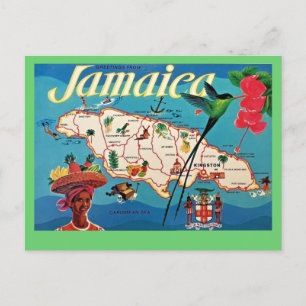 Vintage Jamaica ö-karta vykort