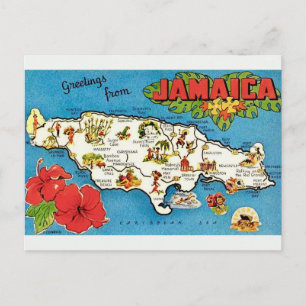 Vintage Jamaica Öpostkortskarta Vykort