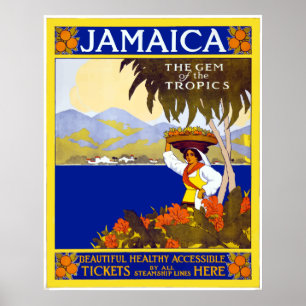 Vintage Jamaica reser affischen Poster