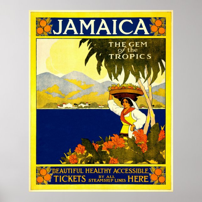 Vintage Jamaica Travel Poster (Framsidan)