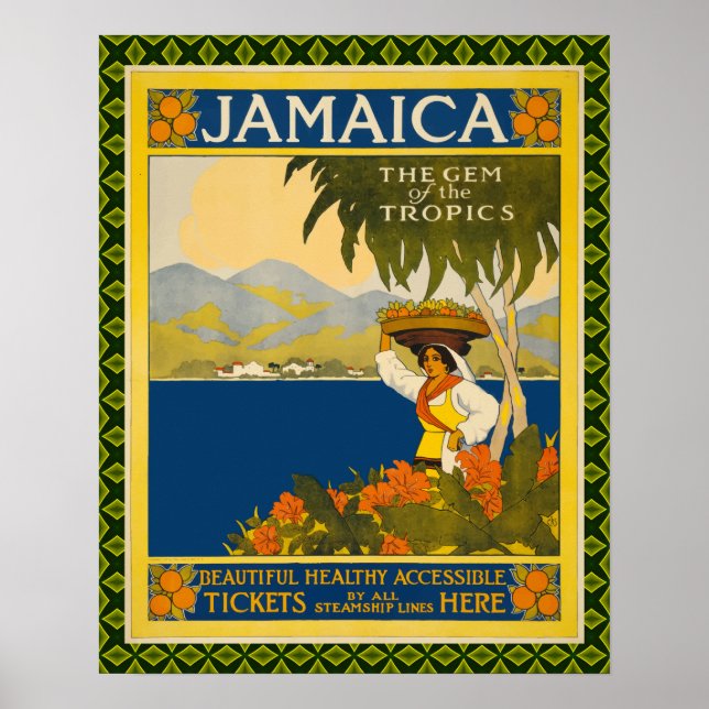 Vintage Jamaica Travel Poster (Framsidan)