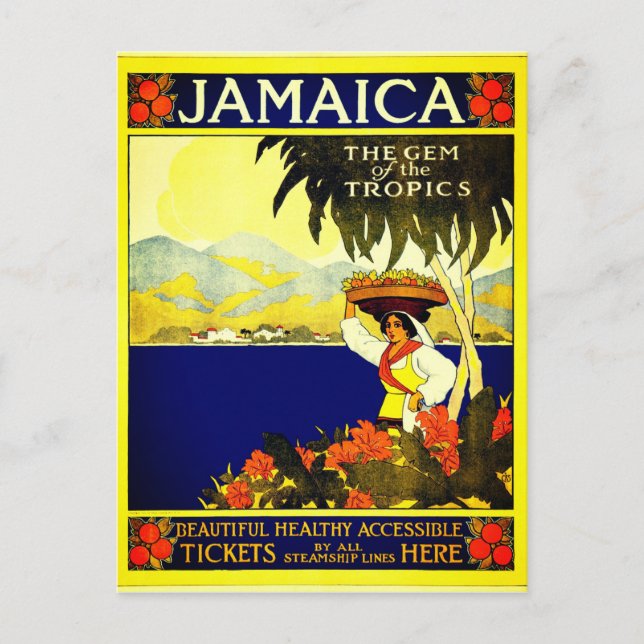 Vintage Jamaica Travel Vykort (Framsida)