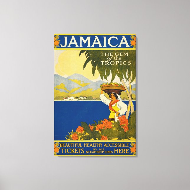 Vintage Jamaica, Tropikernornas Gem Canvastryck (Framsida)
