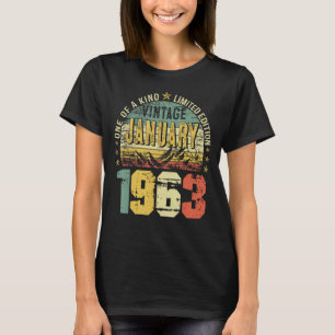 Vintage januari 1963 60 födelsedag Manar T Shirt
