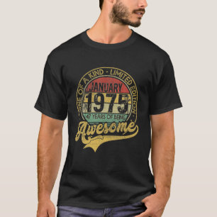Vintage januari 1975 47 år Född 1975 47:e Bd T Shirt