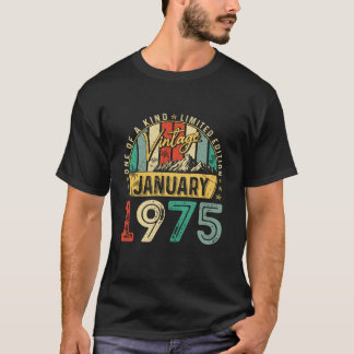 Vintage januari 1975 50 år gammal retro Birthday M T Shirt