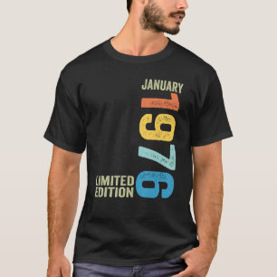 Vintage januari 1976 47 år gammal 47:e födelsedage t shirt