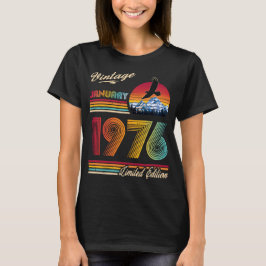 Vintage January 1976 50th Birthday 50 Years bday T Shirt