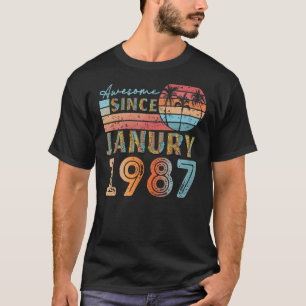 vintage janury 1987 92-årig 35e-födelsedag manar t shirt